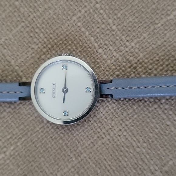 Coach Jewelry - Vintage Coach thin strap watch leather powder blue